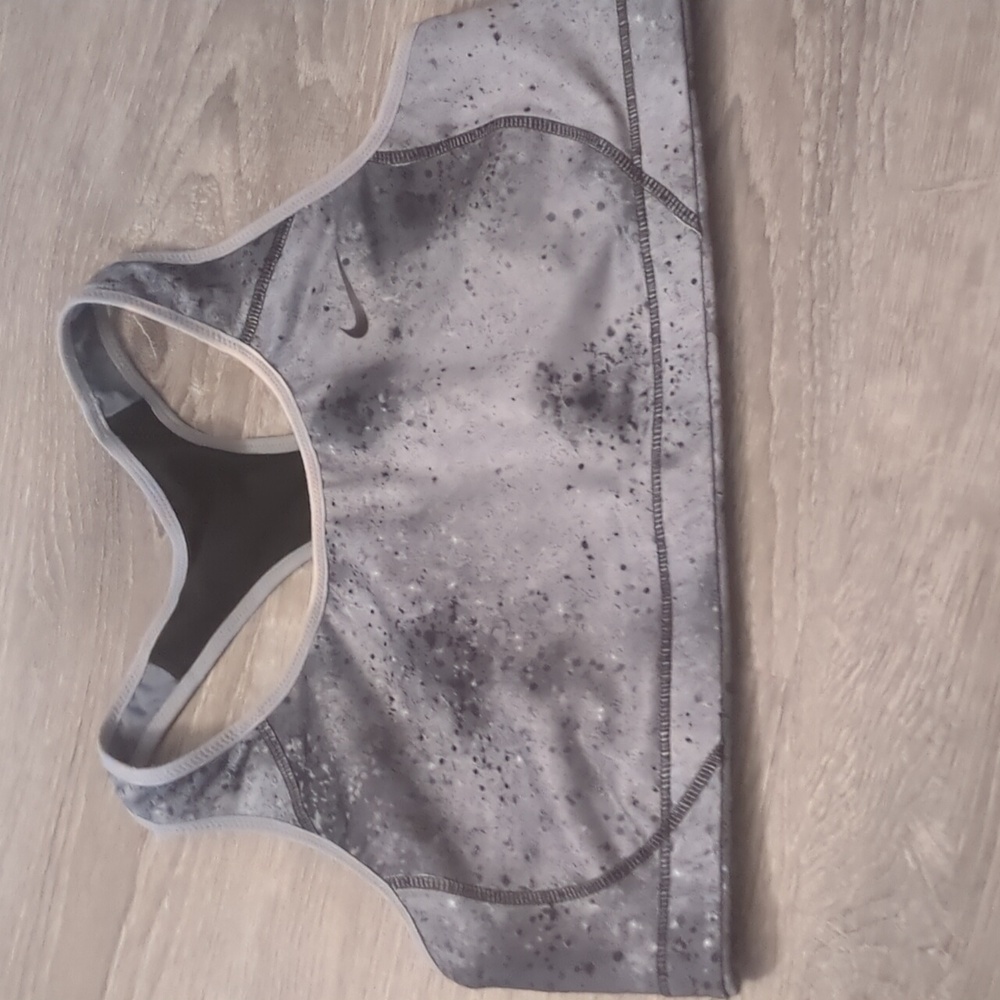 Nike black gray sports bra size large